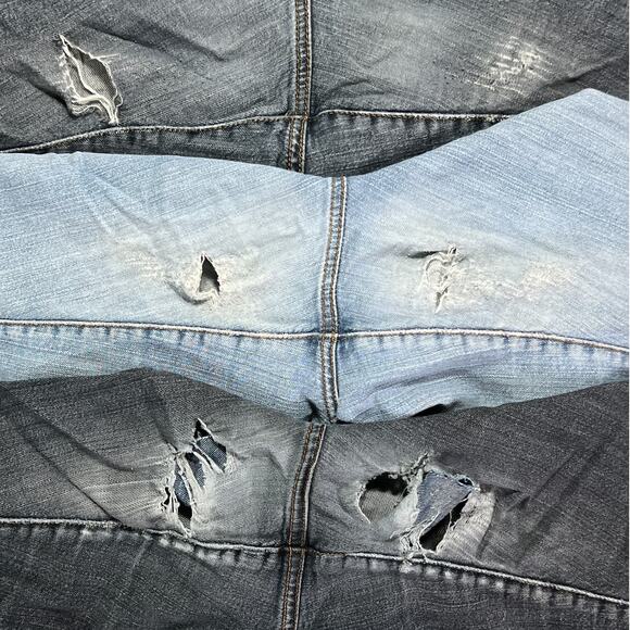 Denim Blue Jean Fabric Crafting Crafting Quilting Sewing Upcycle Plus Size 4lb - Picture 3 of 13